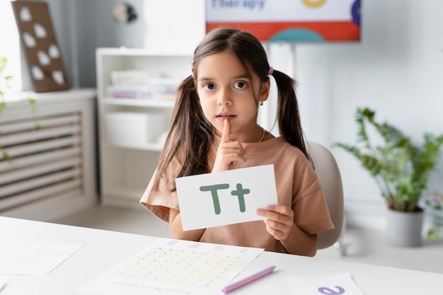 Young Girl Holding Letter Card